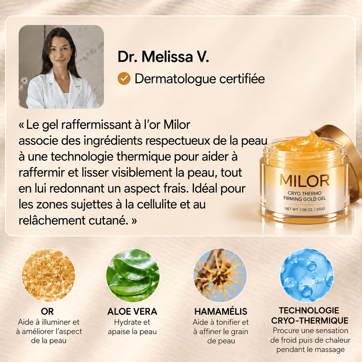 MILOR™ — Gel raffermissant à l’or
